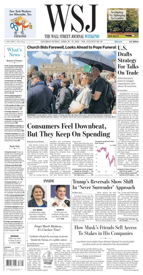 Portada de The Wall Street Journal