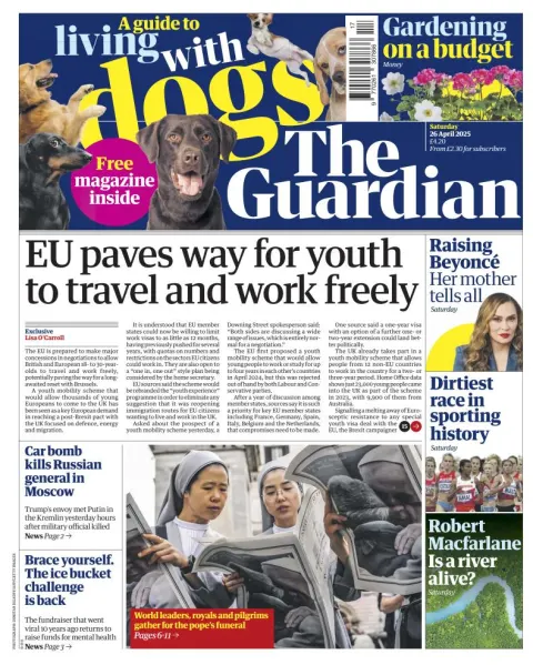 Portada de The Guardian (reino Unido)