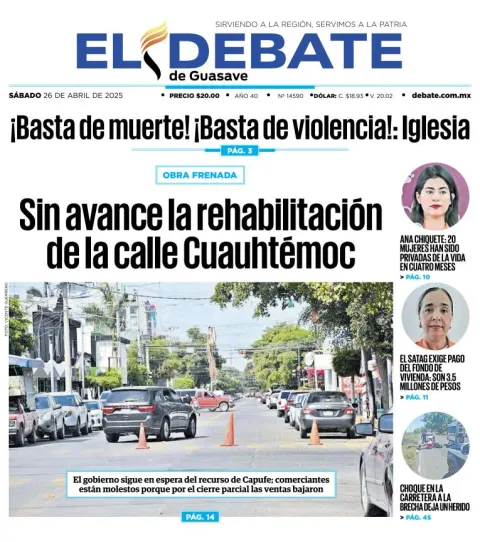 Portada de El Debate de Guasave
