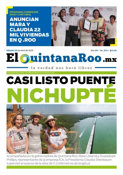 Portada de El Quintana Roo (portada) del sábado, 26 de abril de 2025