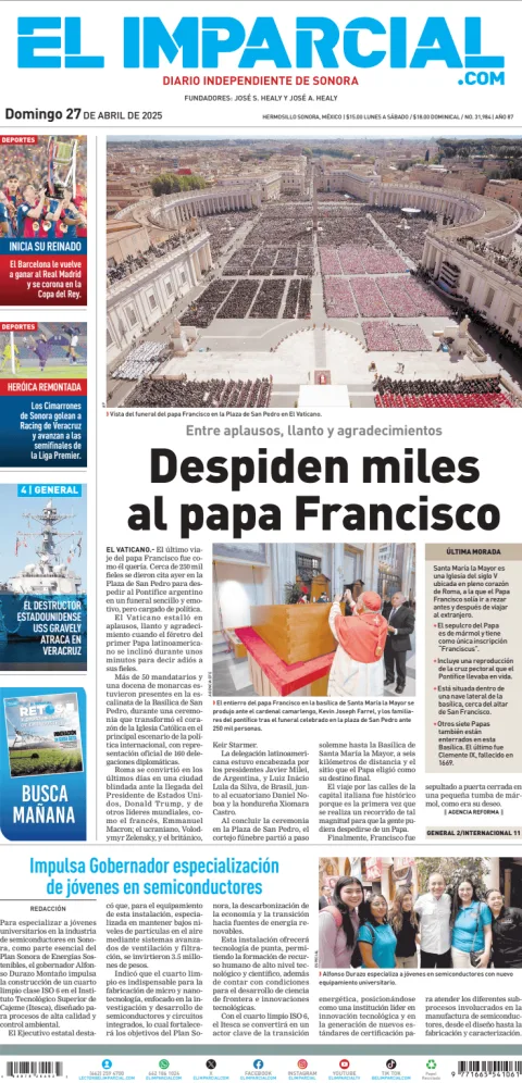 Portada de El Imparcial