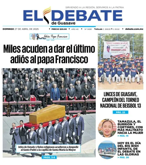 Portada de El Debate de Guasave