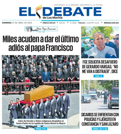 Portada de El Debate de los Mochis