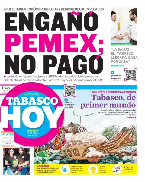 Portada de Tabasco Hoy