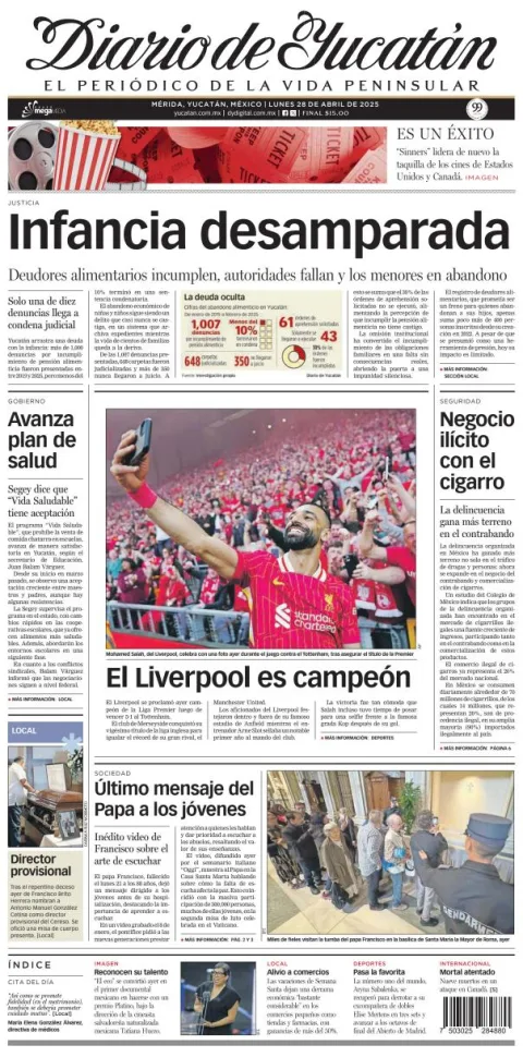 Portada de Diario de Yucatán