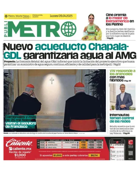 Portada de Publimetro Guadalajara