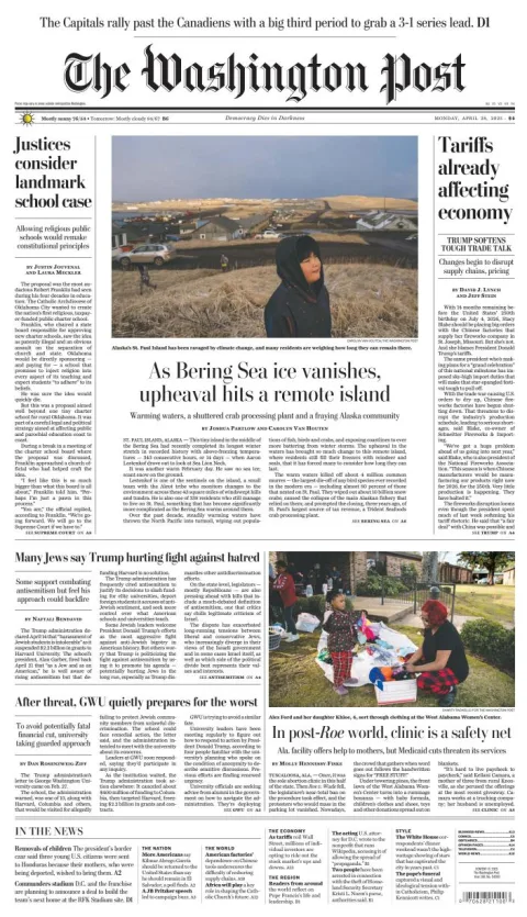 Portada de The Washington Post