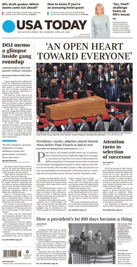 Portada de Usa Today