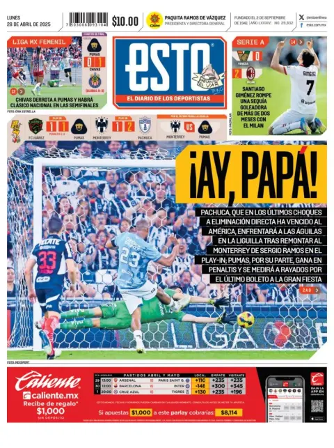 Portada de Esto del lunes, 28 de abril de 2025