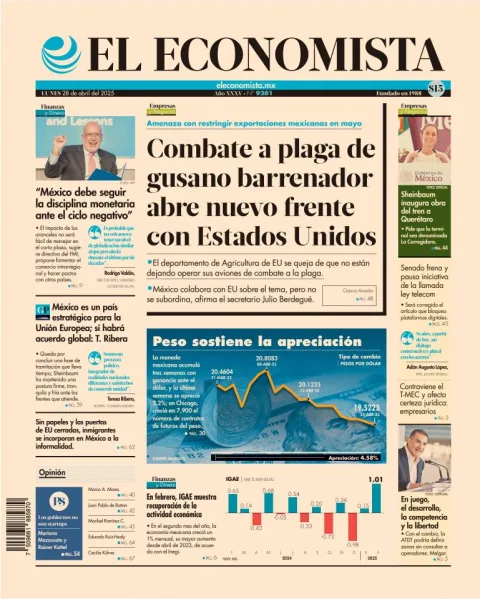 Portada de El Economista del lunes, 28 de abril de 2025