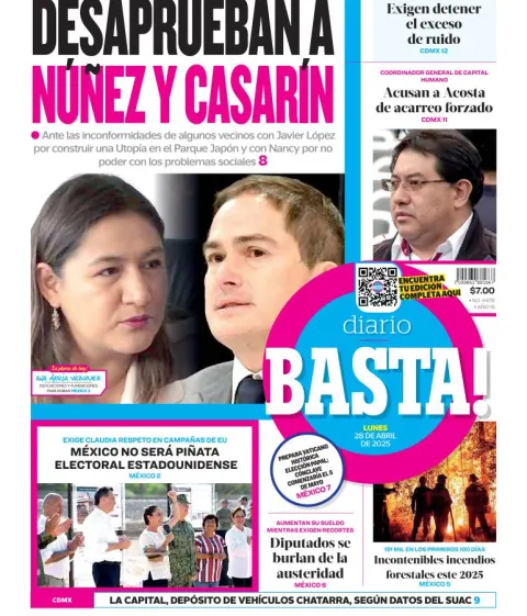 Portada de Basta del lunes, 28 de abril de 2025