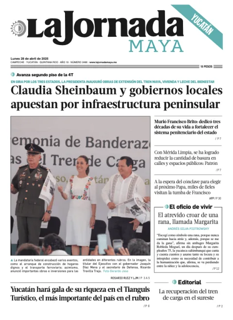 Portada de La Jornada Maya Yucatán del lunes, 28 de abril de 2025