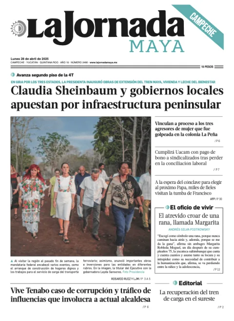 Portada de La Jornada Maya Campeche del lunes, 28 de abril de 2025