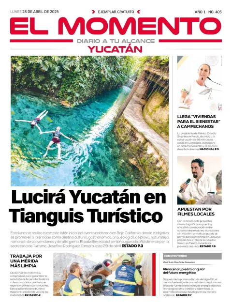 Portada de El Momento Yucatan del lunes, 28 de abril de 2025