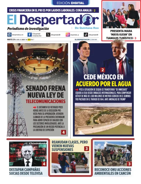 Portada de El Despertador de Quintana Roo