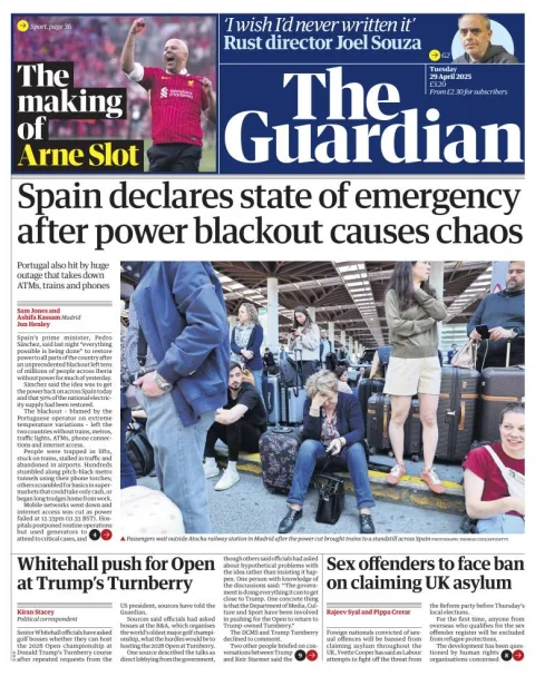 Portada de The Guardian (reino Unido) del martes, 29 de abril de 2025