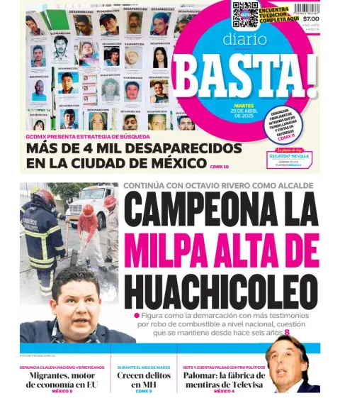 Portada de Basta del martes, 29 de abril de 2025