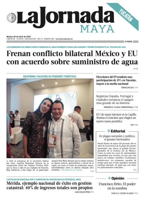 Portada de La Jornada Maya Yucatán del martes, 29 de abril de 2025