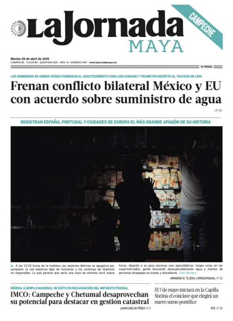 Portada de La Jornada Maya Campeche del martes, 29 de abril de 2025