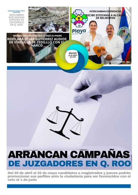 Portada de El Quintana Roo (contraportada) del martes, 29 de abril de 2025