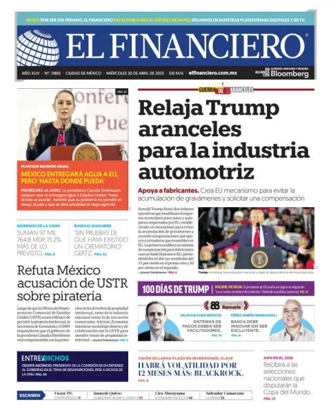 Portada de El Financiero