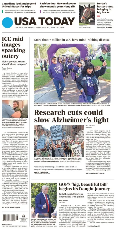 Portada de Usa Today