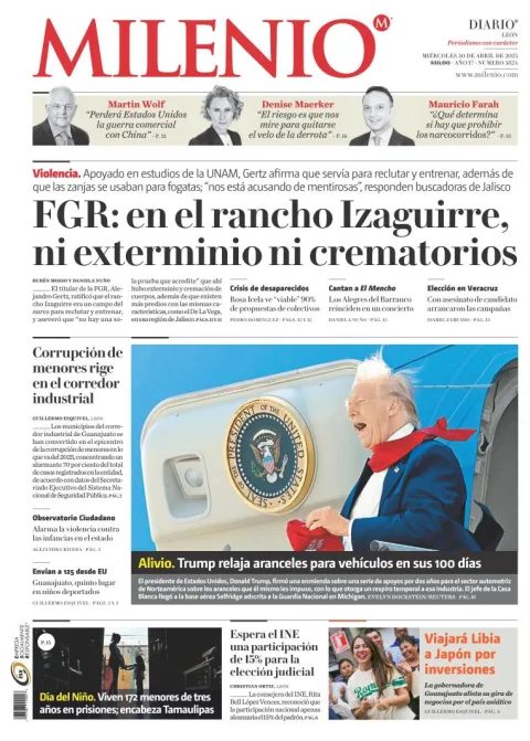 Portada de Milenio Leon del miércoles, 30 de abril de 2025