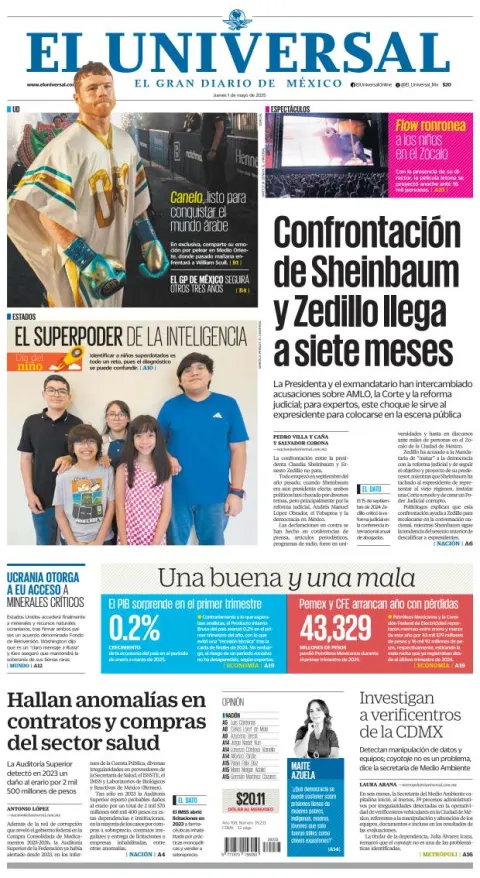 Portada de El Universal