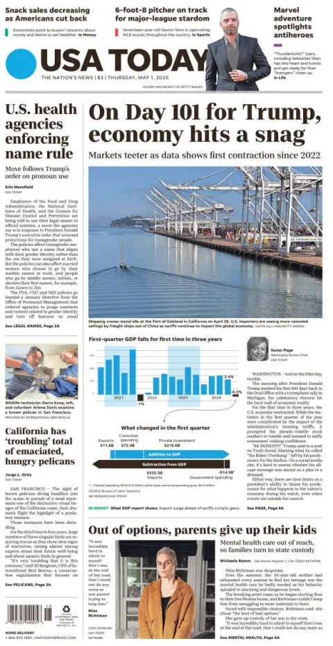Portada de Usa Today
