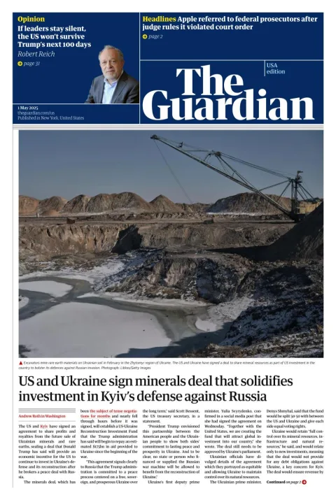 Portada de The Guardian (usa)