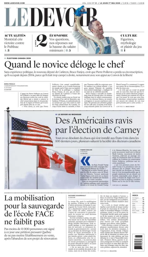 Portada de Le Devoir