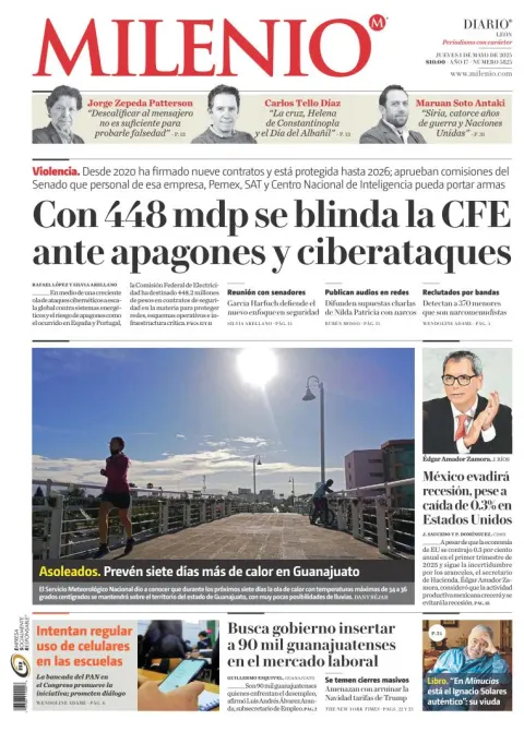 Portada de Milenio Leon del jueves, 1 de mayo de 2025