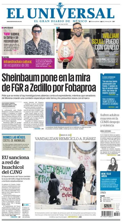 Portada de El Universal