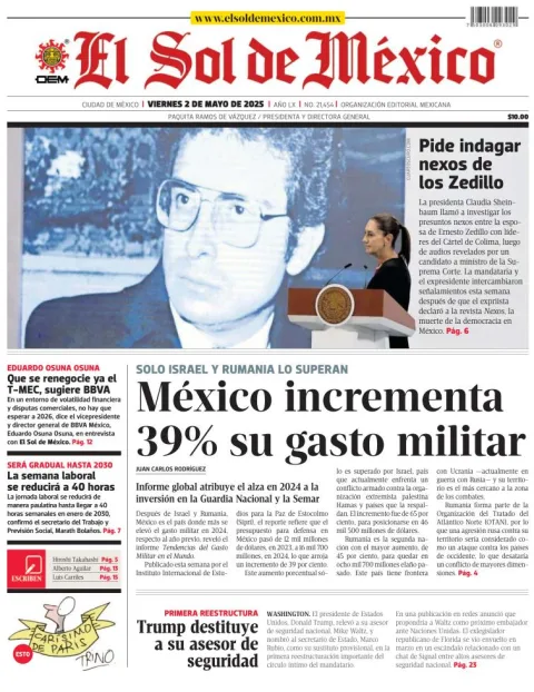 Portada de El Sol de Mexico