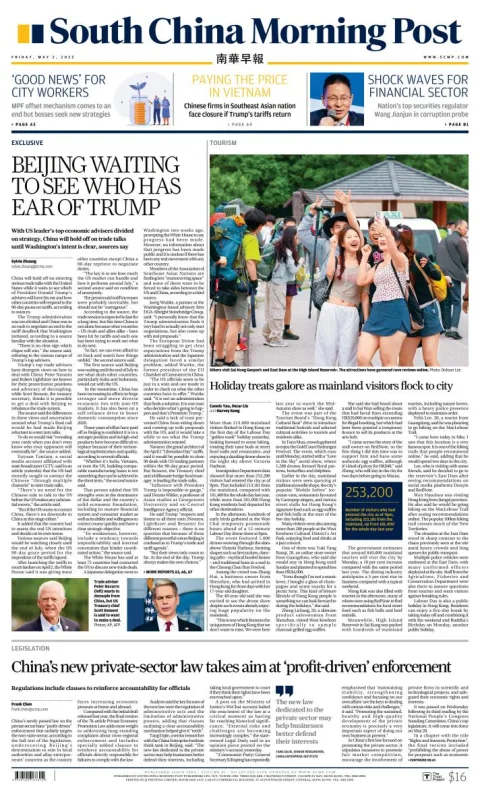 Portada de South China Morning Post del viernes, 2 de mayo de 2025