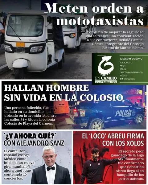 Portada de En Cambio - Quintana Roo (contraportada) del jueves, 1 de mayo de 2025