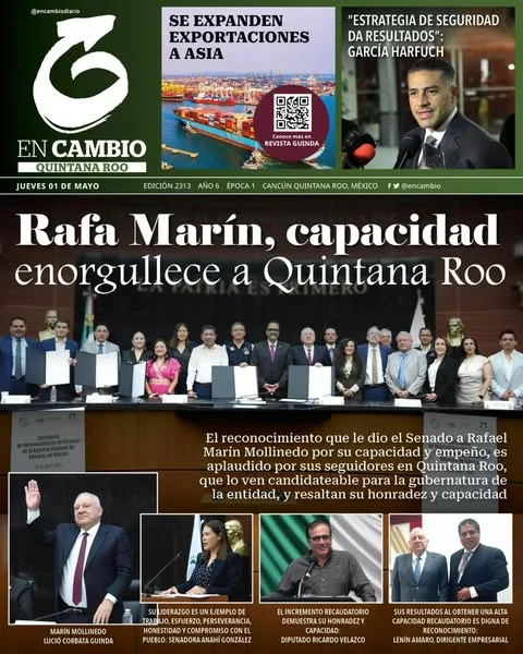 Portada de En Cambio - Quintana Roo (portada) del jueves, 1 de mayo de 2025