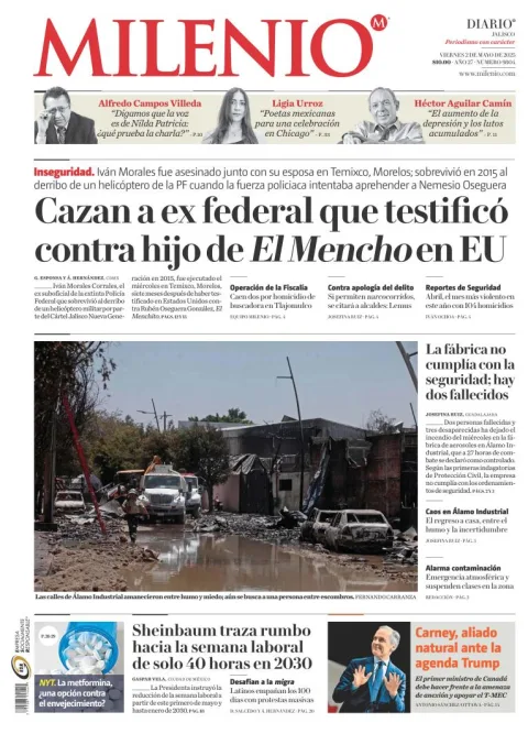 Portada de Milenio Jalisco del viernes, 2 de mayo de 2025