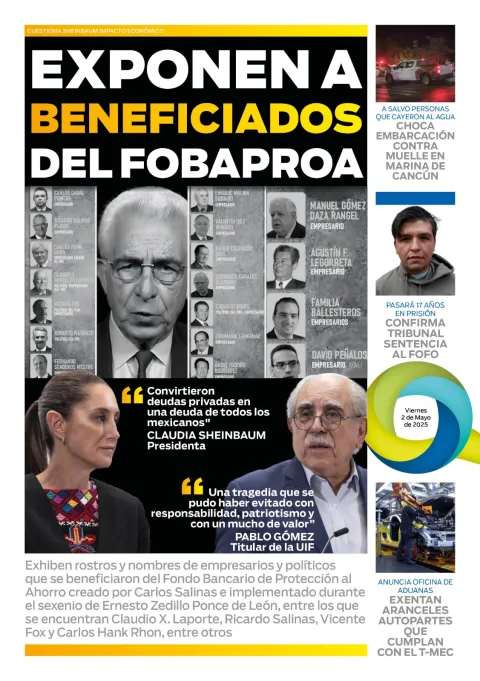 Portada de El Quintana Roo (contraportada) del viernes, 2 de mayo de 2025