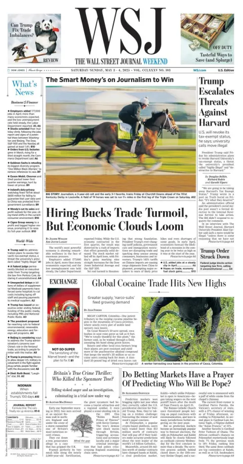 Portada de The Wall Street Journal