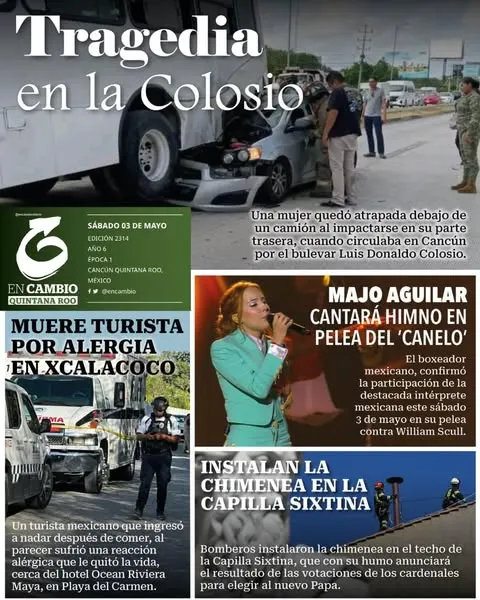 Portada de En Cambio - Quintana Roo (contraportada) del sábado, 3 de mayo de 2025