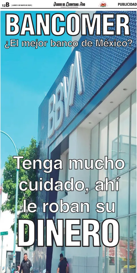 Portada de Diario de Quintana Roo (contra Portada) del lunes, 5 de mayo de 2025