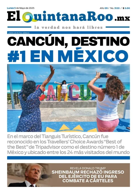 Portada de El Quintana Roo (portada) del lunes, 5 de mayo de 2025