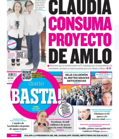 Portada de Basta del lunes, 5 de mayo de 2025