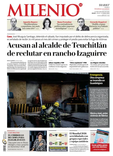Portada de Milenio Jalisco del lunes, 5 de mayo de 2025