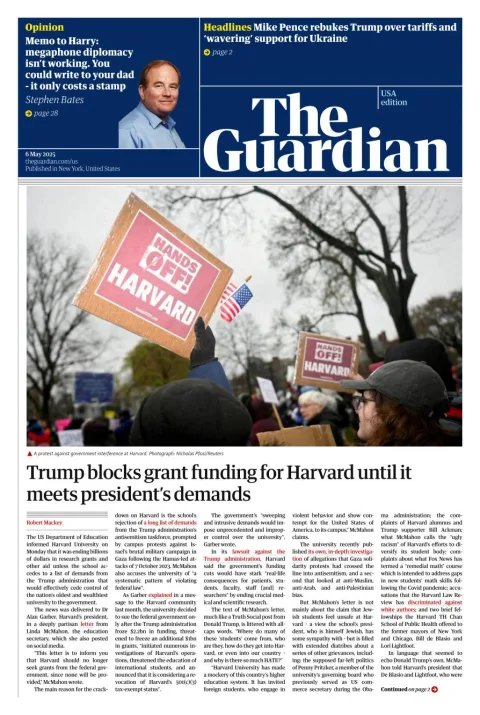 Portada de The Guardian (usa) del martes, 6 de mayo de 2025