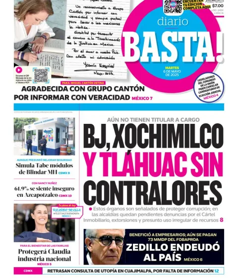 Portada de Basta del martes, 6 de mayo de 2025
