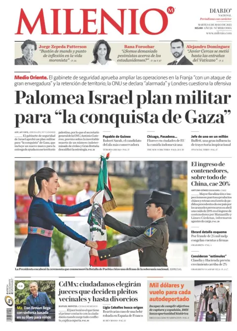Portada de Milenio del martes, 6 de mayo de 2025