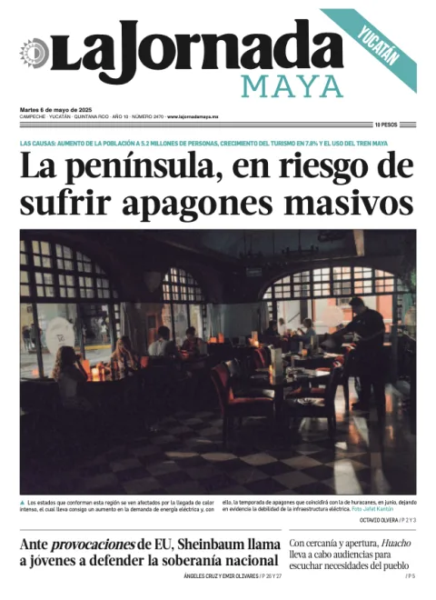 Portada de La Jornada Maya Yucatán del martes, 6 de mayo de 2025
