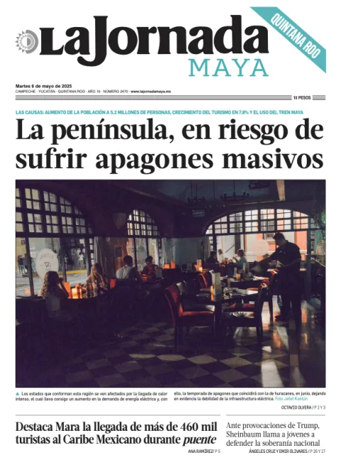 Portada de La Jornada Maya Quintana Roo del martes, 6 de mayo de 2025
